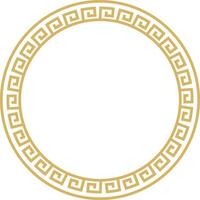 vettore il giro d'oro classico telaio. greco meandro. modelli di Grecia e antico Roma. cerchio europeo confine