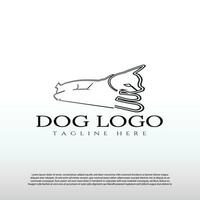 cane logo con linea arte design. animale e natura icona -vettore vettore