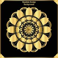 d'oro lusso mandala design sfondo modello vettore