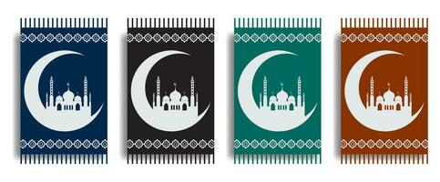 islamico preghiera tappeto collezione vettore