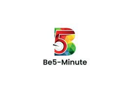 professionale moderno minimalista Basso poli be5 minuti logo design con lettera b, 5, orologio e poligono struttura. vettore