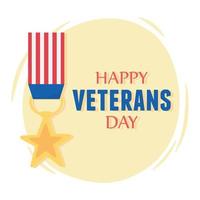 buon giorno dei veterani, medaglia stella premio bandiera americana, soldato delle forze armate militari americane vettore