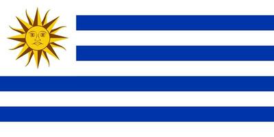 il nazionale bandiera di il repubblica di Uruguay è isolato nel ufficiale colori. vettore