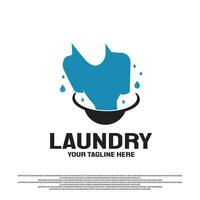 lavanderia logo design con lavare Abiti concetto. illustrazione elemento vettore