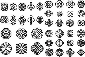 impostato di antico celtico knotwork modelli e simboli vettore