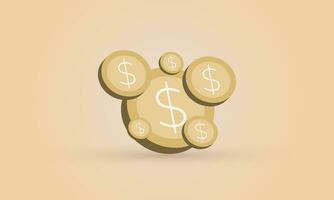 3d cartone animato i soldi moneta Salvataggio su pastello icona di moda stile oggetto simboli isolato su sfondo vettore