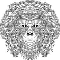 gorilla mandala schema disegno vettore