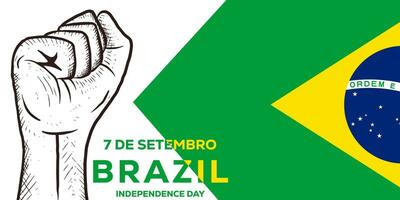 orizzontale bandiera 7 de setembro brasile indipendenza giorno illustrazione vettore