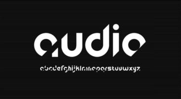 tipo minuscolo, alfabeto ritagliato, lettere creative che scompaiono. carattere minimalista per innovare moderno o logo di moda. stile futuristico astratto del design tipografico. vettore