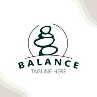equilibrio pietra logo massaggio pietra yoga, roccia preparativi per terme e Salute meditazione simbolo vettore