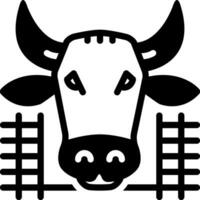 solido icona per mucca nel capannone vettore