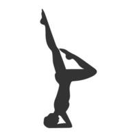 sottile allegro giovane donna fare yoga fitness esercizi. salutare stile di vita. vettore silhouette illustrazioni design isolato su bianca sfondo per maglietta grafica, icone, ragnatela, manifesti, Stampa.