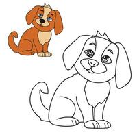 carino cane per colorazione pagina. colorazione libro per bambini. vettore illustrazione.