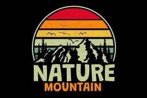 t-shirt natura montagna retrò stile vintage vettore