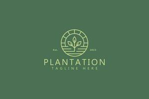 piantagione cartello simbolo per attività commerciale vegano cibo, fresco, organico, qualità verdura logo distintivo vettore
