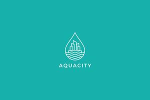 acqua città logo concetto con astratto forma acqua far cadere per attività commerciale proprietà cartello simbolo vettore