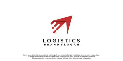 logistica logo con freccia concetto premio vettore