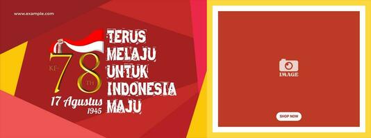 78 anni di indonesiano indipendenza giorno. tagline traduzione continua per progresso per Indonesia per progresso vettore