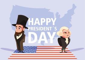 buon giorno del presidente, cartone animato del presidente george washington e abraham lincoln vettore