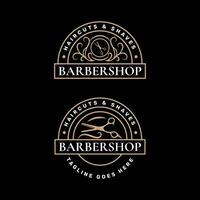 Vintage ▾ stile barbiere logo design modello. - vettore. vettore