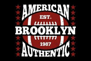 t-shirt tipografia football americano brooklyn autentico vettore