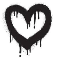 spray graffiti cuore simbolo isolato su bianca sfondo. vettore