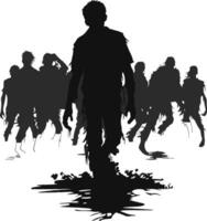 vettore a piedi zombi. in piedi zombie e a piedi zombi. un' impostato di zombie vettore illustrazione su bianca sfondo.