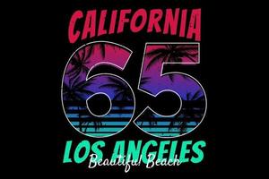 t-shirt california los angeles bellissima spiaggia design vettore
