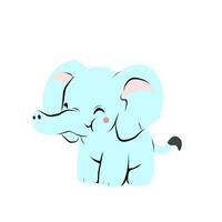 elefante cartone animato vettore logo illustrazione blu colore