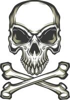 crossbone cranio portafortuna logo vettore illustrazione