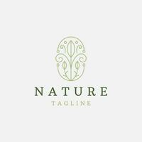 natura fiore linea logo design modello piatto vettore