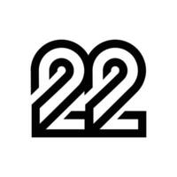 22 lettera monogramma logo icona design vettore