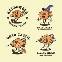 Halloween caramella Vintage ▾ cartone animato vettore