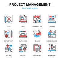 Set di icone di gestione del progetto vettore