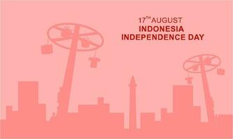 Indonesia indipendenza giorno 17 agosto con tradizionale Giochi concetto illustrazione vettore