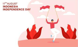 Indonesia indipendenza giorno 17 agosto con tradizionale Giochi concetto illustrazione vettore