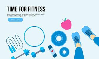 fitness attrezzatura logo piatto concetto vettore