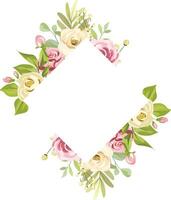 floreale telaio con bellissimo rosa decorazione vettore