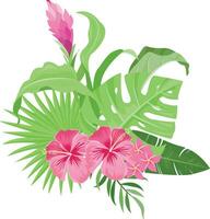 estate design con tropicale le foglie decorazione vettore
