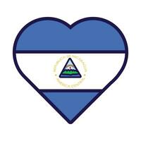 Nicaragua bandiera festivo patriota cuore schema icona vettore