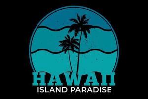 t-shirt spiaggia hawaii isola paradiso vettore