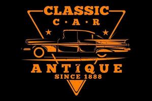 t-shirt auto d'epoca stile vintage antico vettore