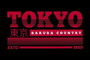 t-shirt tokyo skura country vintage design vettore