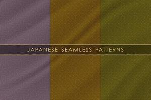 set di motivi giapponesi senza cuciture tradizionali con trama di tessuto di seta vettore