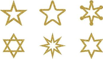 simboli scintillanti di stelle d'oro isolati su sfondo bianco vettore