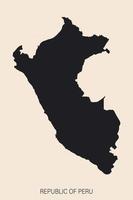 mappa del perù altamente dettagliata con bordi isolati su sfondo
