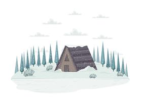 illustrazione vettoriale paesaggio invernale