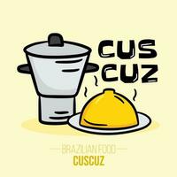 cuscu - cuscus - coscos - couscous - brasiliano cibo - nordeste cibo vettore