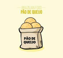 pao de queijo, pane formaggio - brasiliano cibo - mine cibo, mineiro vettore