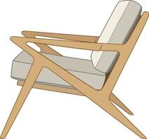 sala sedia semplice di legno sedia illustrazione vettore Immagine